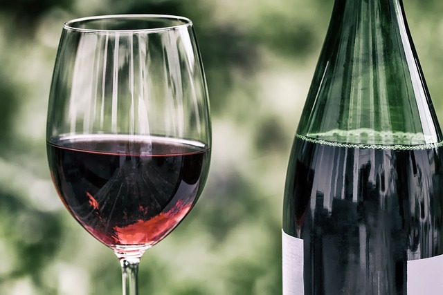 Red wine glass and bottle can help with heart health